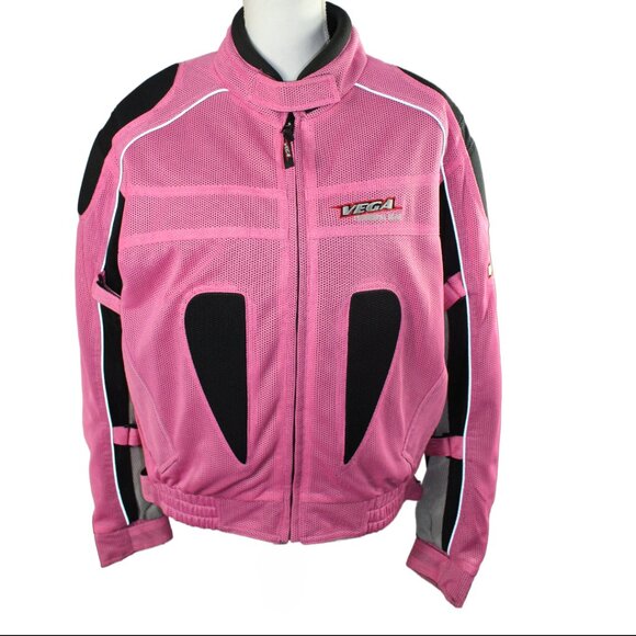 Vega Technical Gear Pink Motorcycle Riding Jacket, Size Medium - Picture 2 of 8